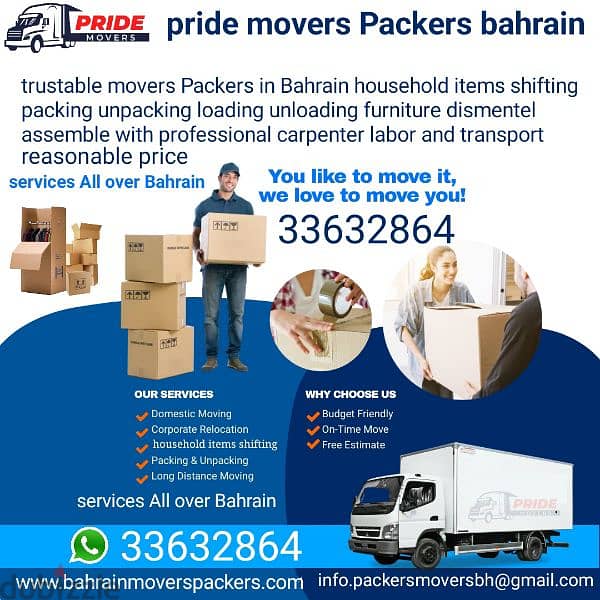 packer mover company 33632864 WhatsApp mobile 0
