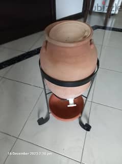 Clay water cooler with stand and clay pot 0