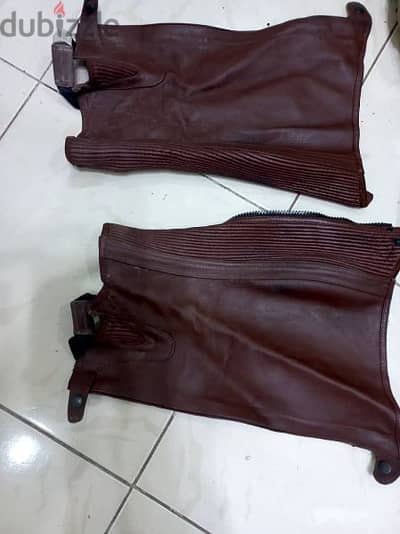 Soft Leather Equestrian Horse Riding 1 Pair Chaps Leg . . .