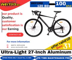 Ultra-Light 27-Inch Aluminum Road Bicycle with 27-Speed Gear System 0