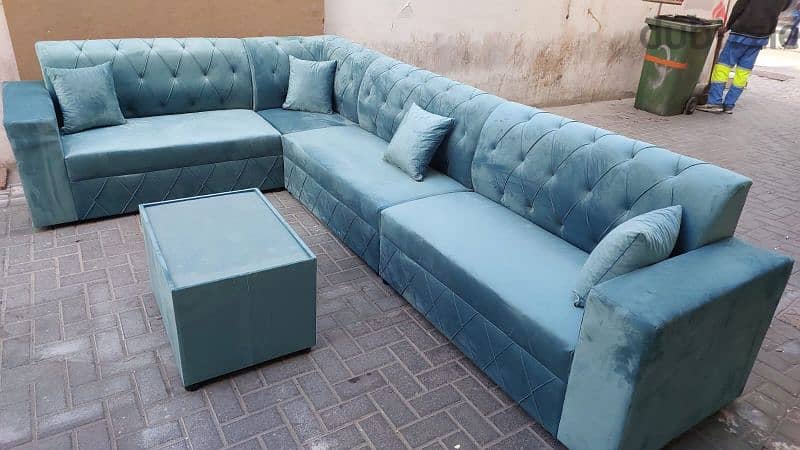 New fabricated 5 mtr L shape sofa with coffee table 85 BHD. 39591722 11