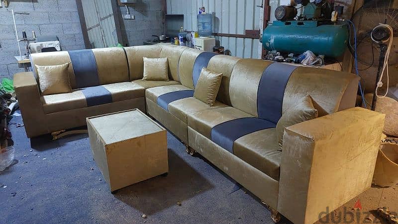 New fabricated 5 mtr L shape sofa with coffee table 75 BHD. 39591722 12
