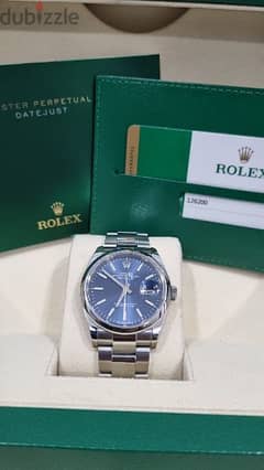 Rolex 36mm Oyster Perpetual blue dial like new full set