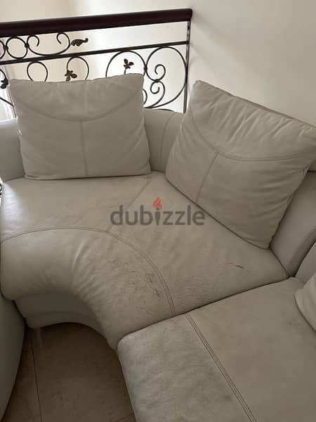 Corner Sofa -White- slightly damaged 4