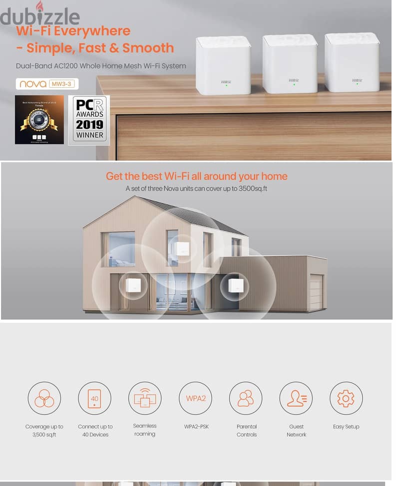 Tenda MW3 AC1200 Whole Home Mesh WiFi System_Tenda-All For Better