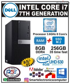 DELL Core i7 8th Generation Computer & DDR4 16GB RAM + SSD 512GB M