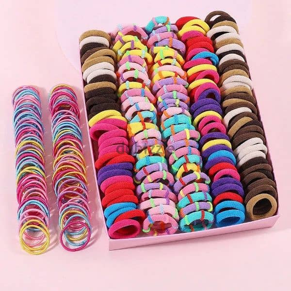 250pcs, 300pcs Nylon Elastic Colorful Hair Bands Set for Girls - Health ...