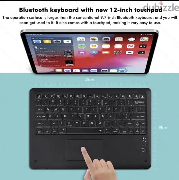 {New} 12" GOOJODOQ Wireless Bluetooth Keyboard, Apple Windows Andriod 1