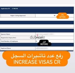 visa increases زيادة عدد تأشيرات السجل