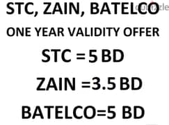 stc, Batelco, zain  one year Validity offers