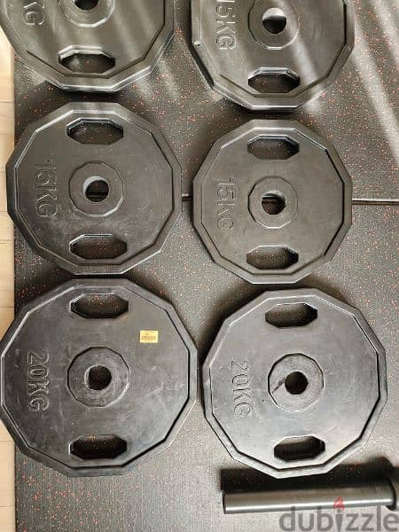 Rubber Coated Hexagon Olympic Plates (Total Weight 155kg) 2