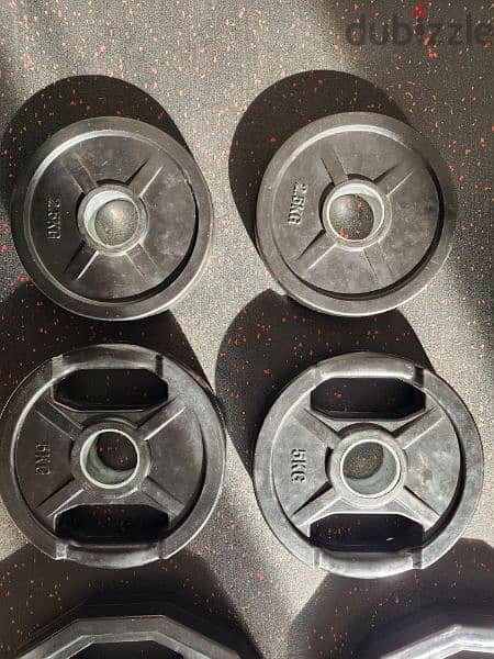 Rubber Coated Hexagon Olympic Plates (Total Weight 155kg) 4