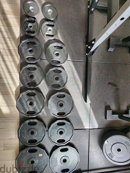 Rubber Coated Hexagon Olympic Plates (Total Weight 155kg) 6