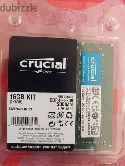 CRUCIAL LAPTOP RAM SODIMM 8gb  brand new 1 piece