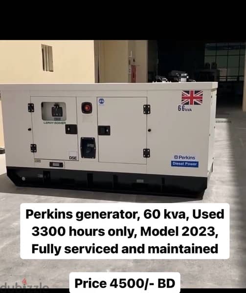 perkins generator 60kva 0