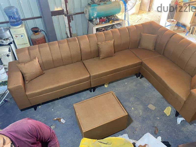 New fabricated 5 mtr L shape sofa with coffee table 85 BHD. 39591722 14
