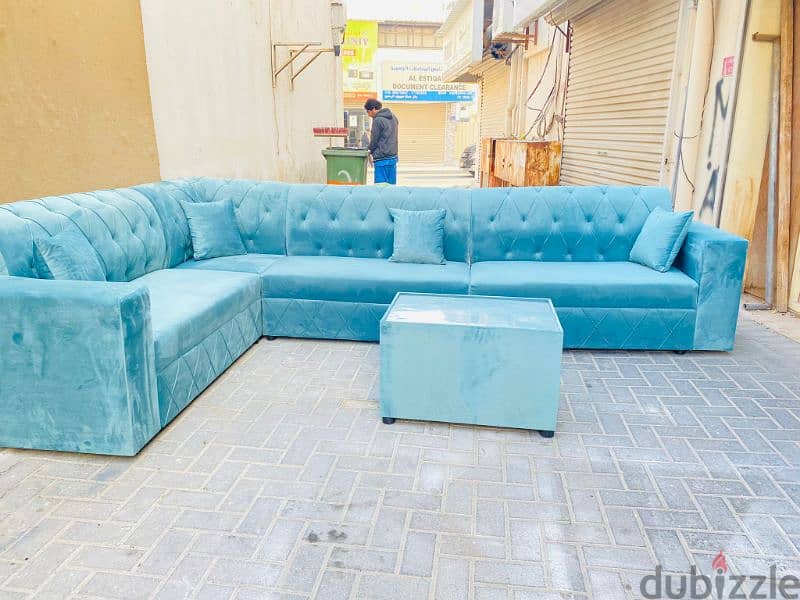 New fabricated 5 mtr L shape sofa with coffee table 85 BHD. 39591722 15