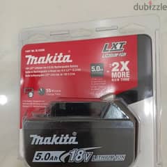 Original New Makita Battery 18V 5AH model BL1850B بطارية اصلية مكيتا