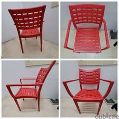 {New} Red Plastic Strong n Stury Garden Chair 0