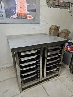 stainless Steel table shelves طاولة فيها مجرات ستيل 0
