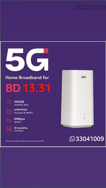 STC Data Sim, Data and Calling plan, 5G home broadband, fiber 2