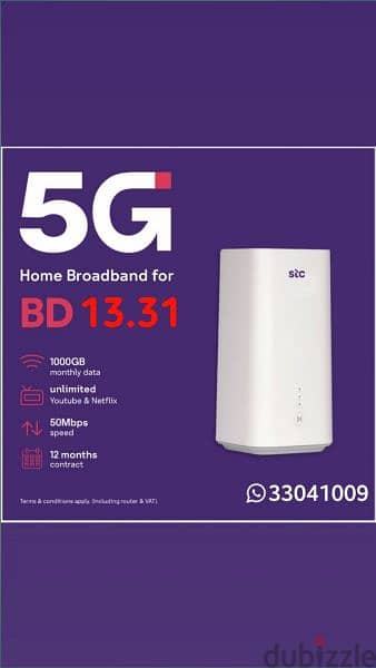5G Home Broadband plan, with free Home Delivery available 9