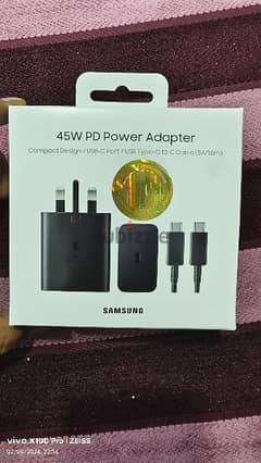 Samsung 45w Original charger with Cable Type C binhindi warranty 0