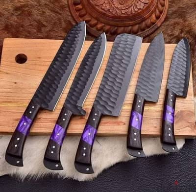 Handmade  Damascus kitchen chef set