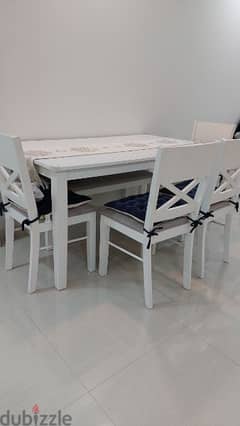 6 seater wooden dining table