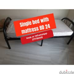 Single bed with mattress and other household items4 sale with delivery 0