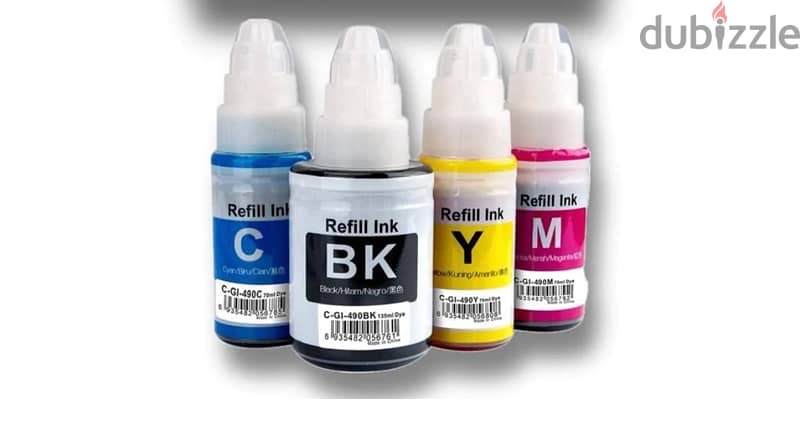 Set of 4 Color Ink Refill for Canon Printers - Free Delivery 0