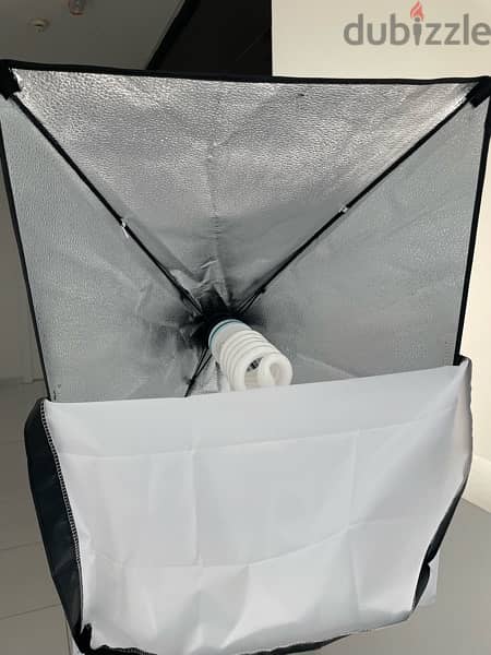 Softbox Light with bulb + 2 Stand + Ring Light RGB (Free) 1