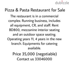 Pizza & Pasta Restaurant for Sale 0