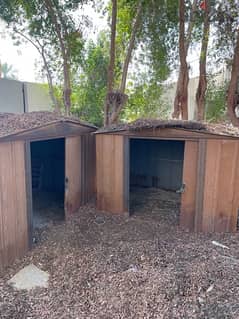 brown heavy garden storage shed