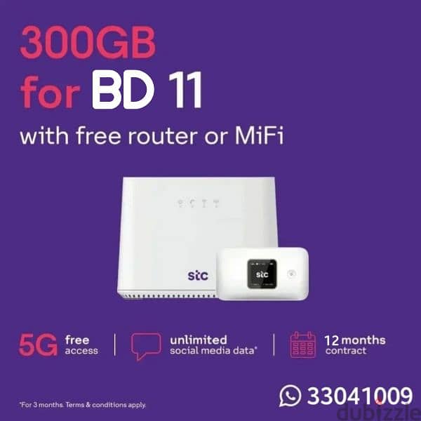 STC, 3 Sim mobile broadband and Home broadband plan available. 9