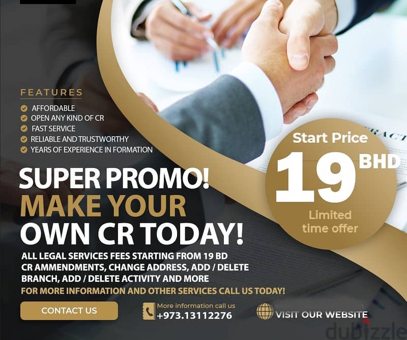 Business Legal  set Up!! Offer company formation Only 19 BHD Get Now 0