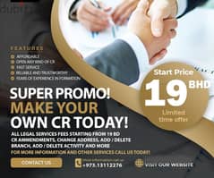 Get Now our best offer !company formation only 19BHD In al adliya 0