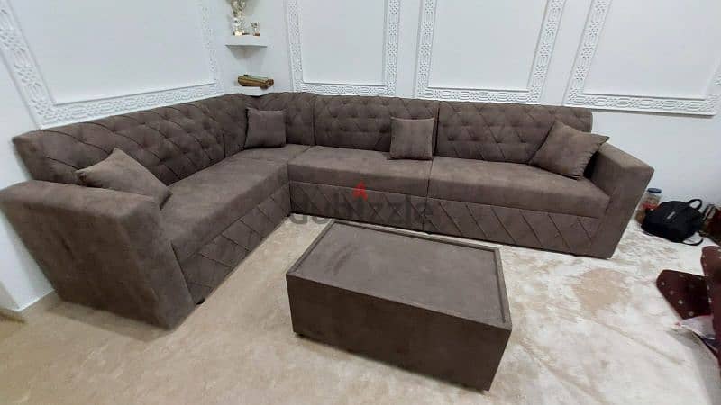 New sofa 5mtr with coffee table 75 bhd only. 39591722 2