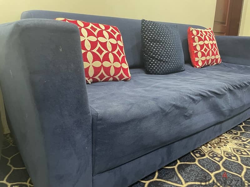 2 styles sofa in blue color 2