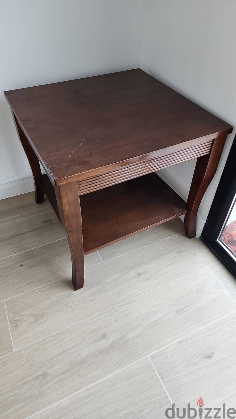 2 Pcs Coffee Table Set - Solid Wood 1