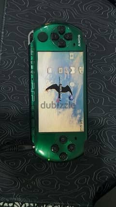 psp 3000 green,new battery new usb charger :  128gb hacked 0