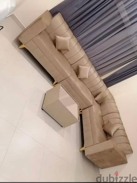 New sofa 5mtr with coffee table 75 bhd only. 39591722 9