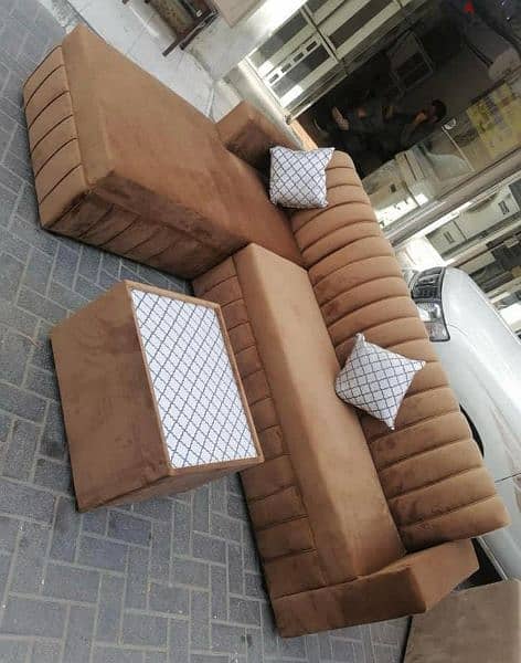 New sofa 5mtr with coffee table 75 bhd only. 39591722 11