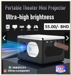 Android Mini Projector (Video Support Up To 4k) Size Goes 30"To 150" 0