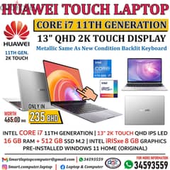 HUAWEI 11th Generation i7 Touch Laptop Metallic 13" 2K Screen 16GB RAM 0