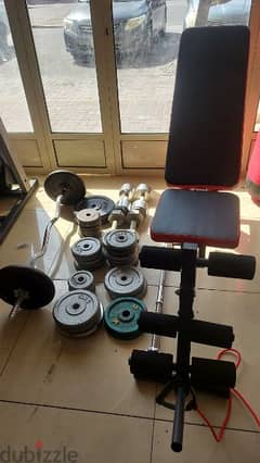 weight barbell and bench for sale 90bd 0