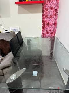 Glass Dining table with 4 chair