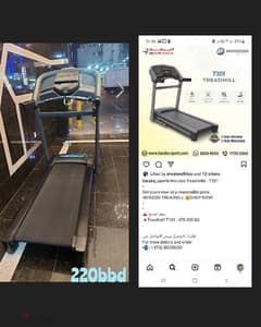 horizon fitness 3 time used treadmill 150kg 22bd available 0