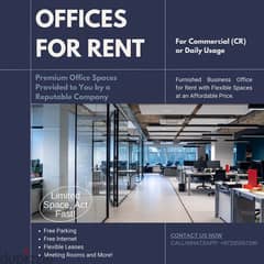 Commercial (CR) & Daily Use Offices for Rent!