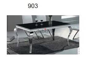 Brand New Black Glass Top Dining Table for Sale .